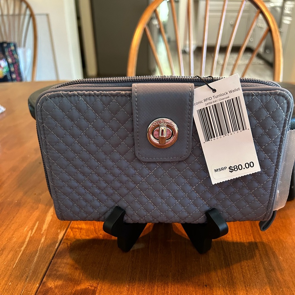 Vera Bradley RFID wallet. Charcoal grey NWT